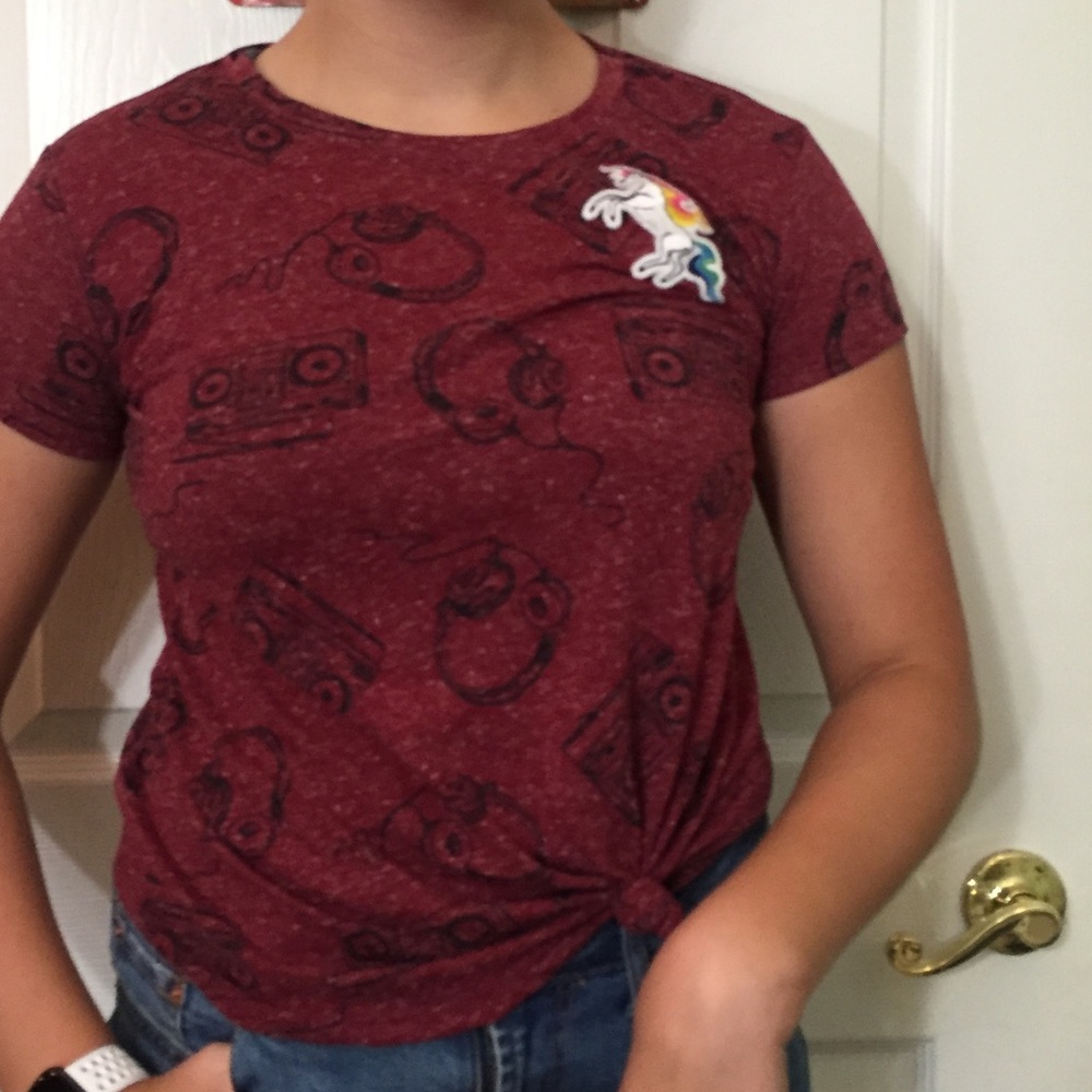 Unicorn patch shirt